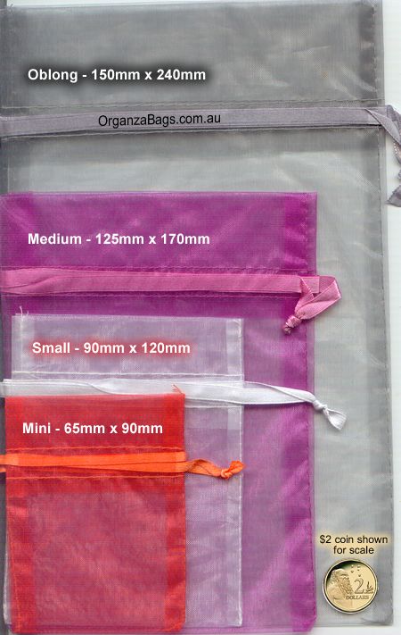 Organza bag sizes